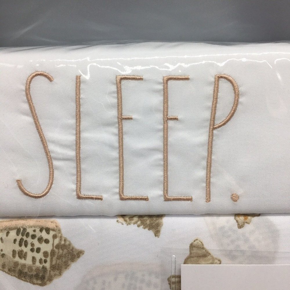 4pc Rae Dunn Seashell Ocean KING Sheet Set SLEEP Summer Beach Sea Shells NEW - Picture 3 of 6